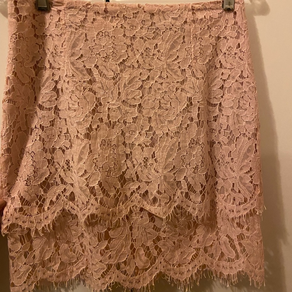 Lulus Pink Tiered Lace Skirt - Picture 6 of 12